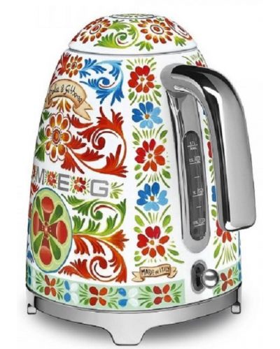 Електрическа кана Smeg - KLF03DGEU, 2400W, 1.7 l, многоцветна, Dolce & Gabbana - 3